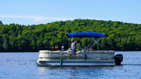 Pontoon on a lake